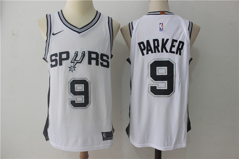 Men San Antonio Spurs #9 Parker White NBA Jerseys